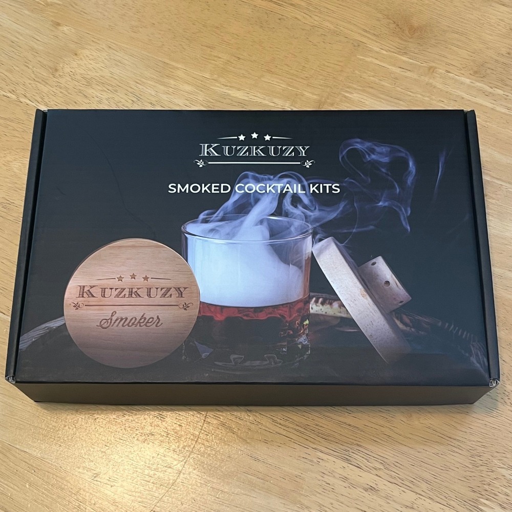 KUZKUZY Smoked Cocktail Kit with Torch Wood Chips Whiskey Stones New in Box